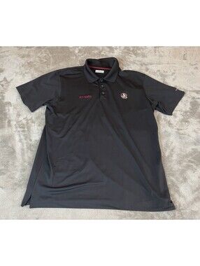 Columbia PFG FSU Seminoles Polo L Omni-Shade Vented Fishing Shirt Black